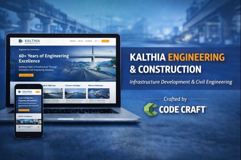 Kalthia Engineering & Construction — Industrial Construction Website, developed by Code Craft UK. Web developers UK Kalthia Engineering & Construction — Industrial Construction Website, developed by Code Craft UK. Web developers UK