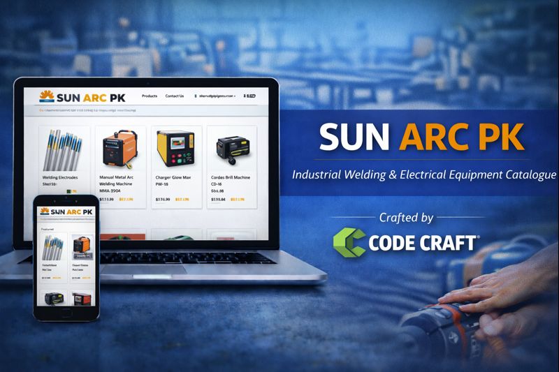 Sun Arc PK — Industrial Welding & Electrical Equipment Catalogue, developed by Code Craft UK. Web developers UK